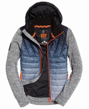 Superdry Storm Ombre Hybrid Cipzár Férfi Kapucnis Pulóver Szürke | BUZGA9064